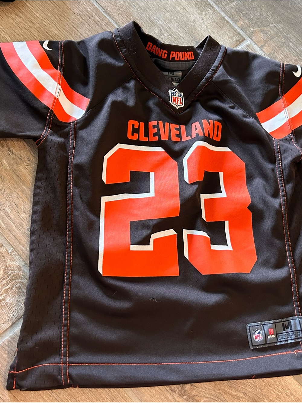 NFL Cleveland Kids Football Jersey in Brown and Orange #23